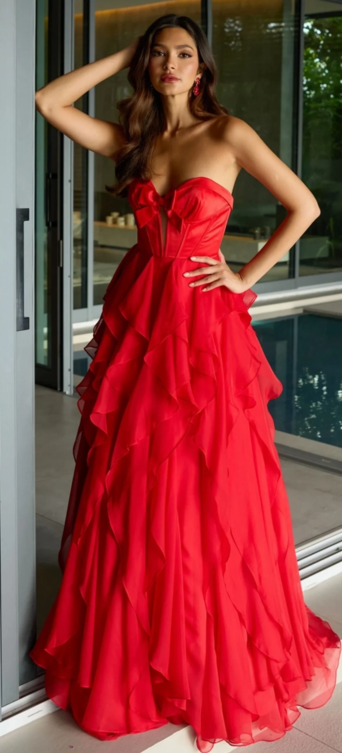 Model wearing an Ava Presley dress.