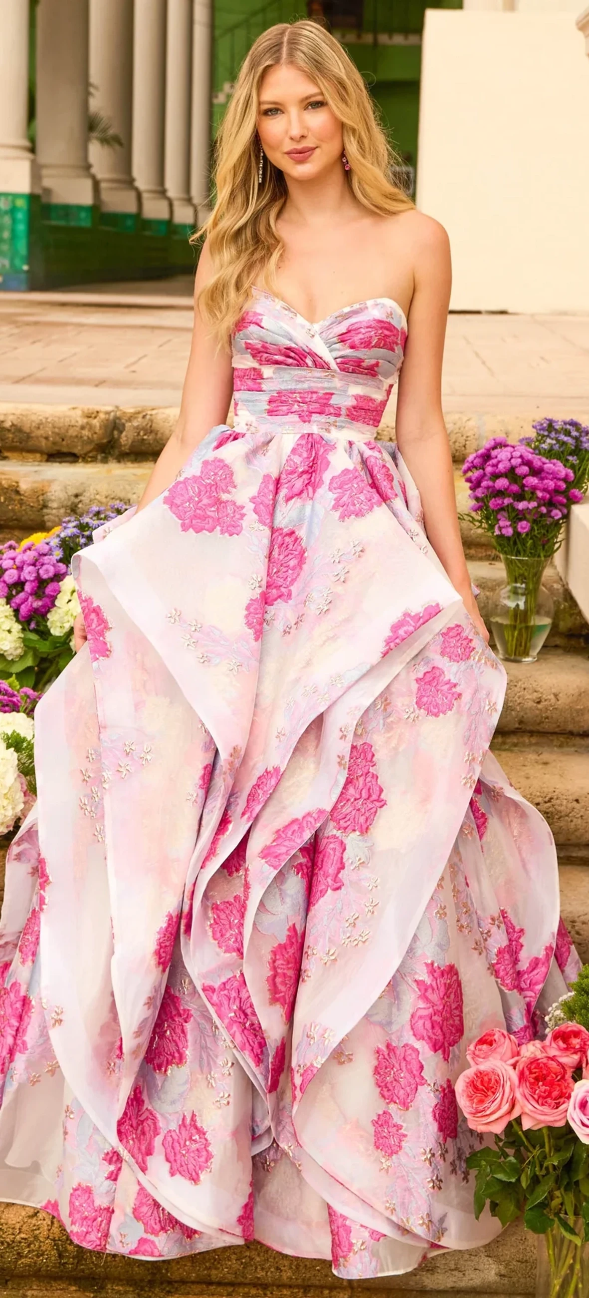 Model wearing an Ava Presley dress.